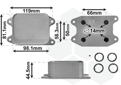Масляный радиатор АКПП VAN Wezel 58013703 цена, от 26.01 USD